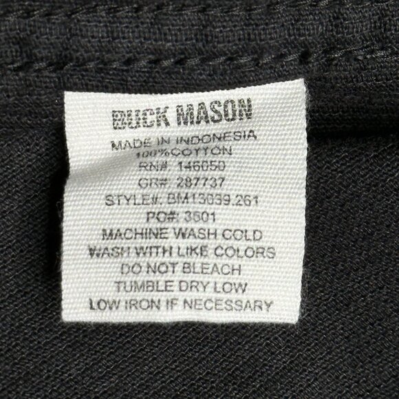 Buck Mason Corduroy Shirt Men's Medium Black Long Sleeve Front Pocket - Picture 5 of 11